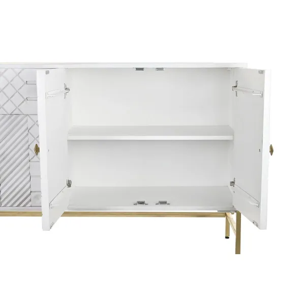 Устройство DKD Home Decor Белый Латунь Древесина манго 157 x 43 x 84 cm 153 x 43 x 84 cm ромбы