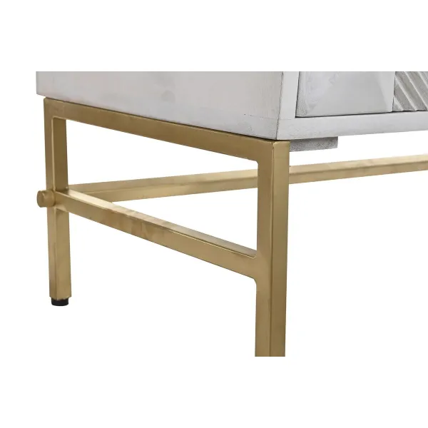 Устройство DKD Home Decor Белый Латунь Древесина манго 157 x 43 x 84 cm 153 x 43 x 84 cm ромбы