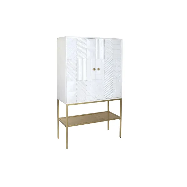 Sivupöytä DKD Home Decor Valkoinen Kullattu Metalli Mangopuu 91 x 44 x 152 cm