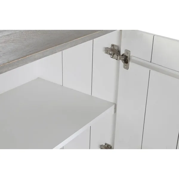 Sivupöytä DKD Home Decor Valkoinen Harmaa Kullattu Metalli Mangopuu 152 x 43 x 84 cm