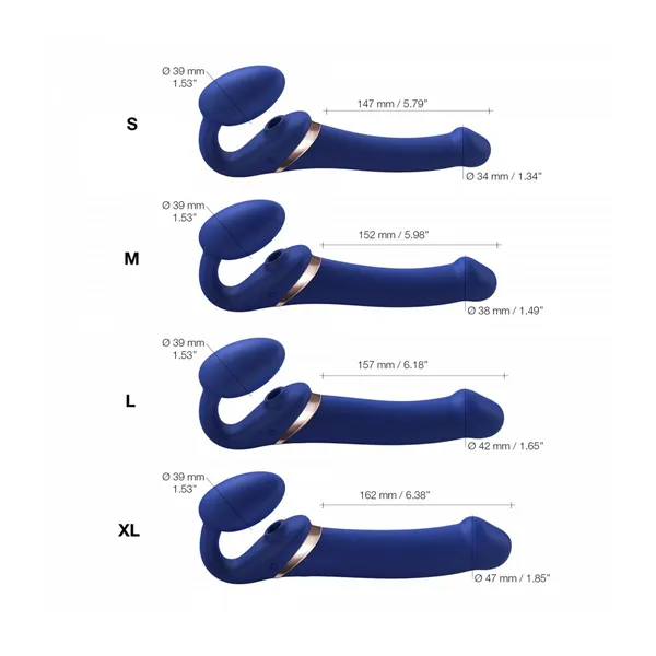 Vibrator Strap-on-me 6017401 Blue L