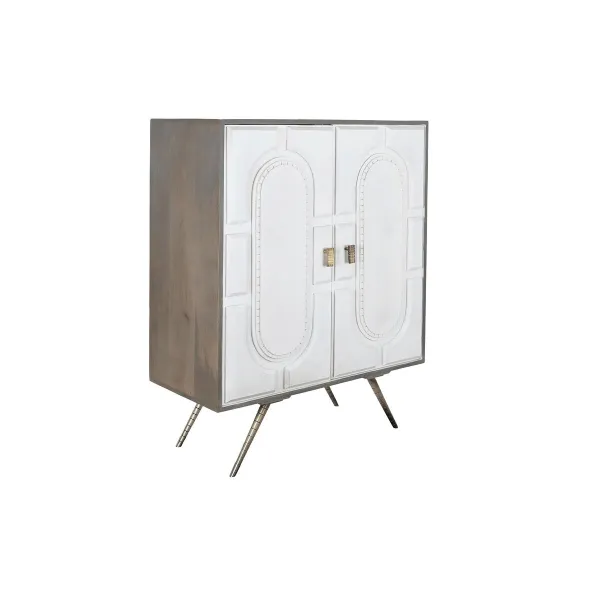 Indauja DKD Home Decor Balta Pilka Auksinis Žalvaris Mango mediena 93 x 41 x 114 cm