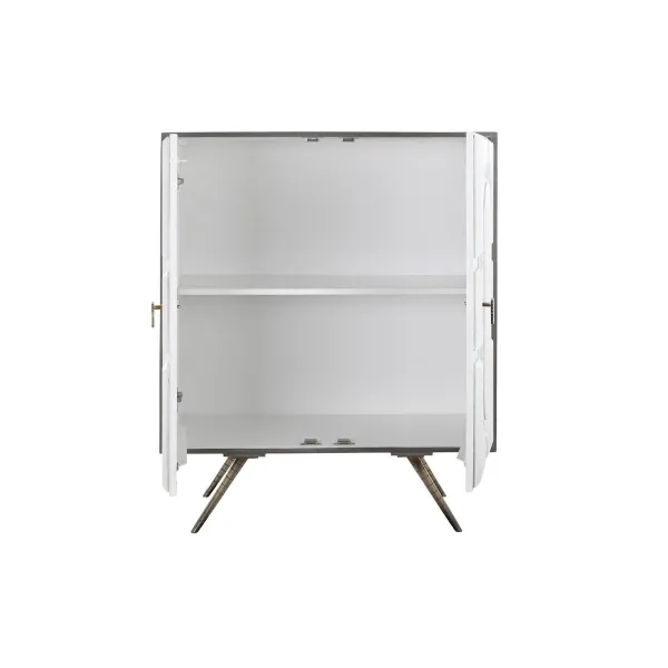 Sideboard DKD Home Decor White Grey Golden Brass Mango wood 93 x 41 x 114 cm