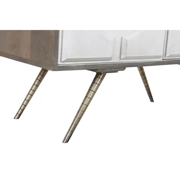 Устройство DKD Home Decor Белый Серый Позолоченный Латунь Древесина манго 93 x 41 x 114 cm