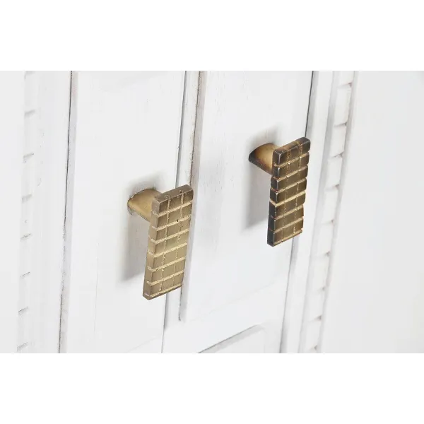 Устройство DKD Home Decor Белый Серый Позолоченный Латунь Древесина манго 93 x 41 x 114 cm