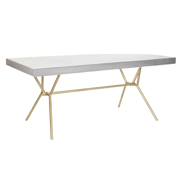 Обеденный стол DKD Home Decor Серый Позолоченный Белый Латунь Древесина манго (180 x 90 x 76 cm)