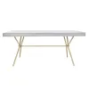 Обеденный стол DKD Home Decor Серый Позолоченный Белый Латунь Древесина манго (180 x 90 x 76 cm)