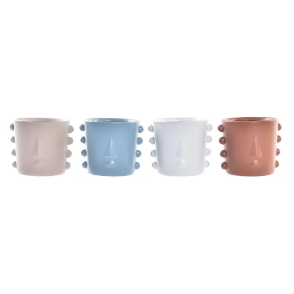 Подставка под цветочный горшок DKD Home Decor Лицо Керамика (15 x 13 x 12,5 cm) (4 штук)