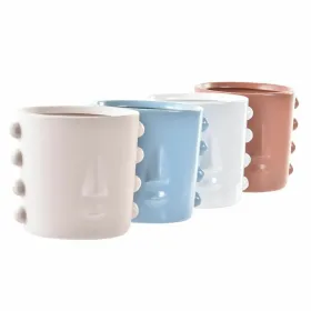 Подставка под цветочный горшок DKD Home Decor Лицо Керамика (15 x 13 x 12,5 cm) (4 штук)