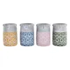 stādītājs DKD Home Decor Seja Zils Rozā Cements Zaļš Dzeltens (12 x 12 x 18 cm) (4 gb.)