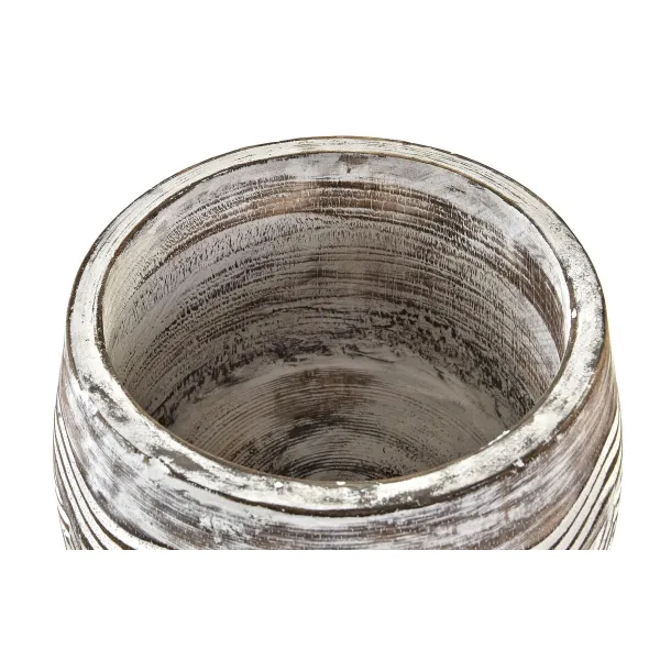 Planter DKD Home Decor Brown White (2 Units) (22 x 22 x 16 cm)