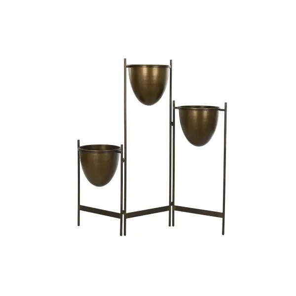 Подставка под цветочный горшок DKD Home Decor Чёрный Металл Медь Vintage (35 x 26,5 x 105 cm)