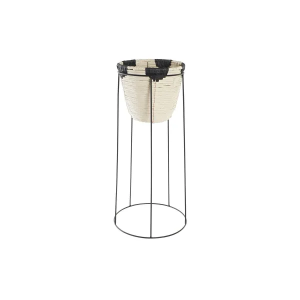 Kabantis šviestuvas DKD Home Decor Natūralus Juoda Metalinis Pluošta (30 x 30 x 62 cm)