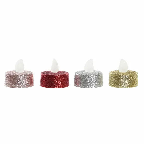 Kynttilä DKD Home Decor LED Valo Joulu (4 x 4 x 5 cm) (4 osaa)