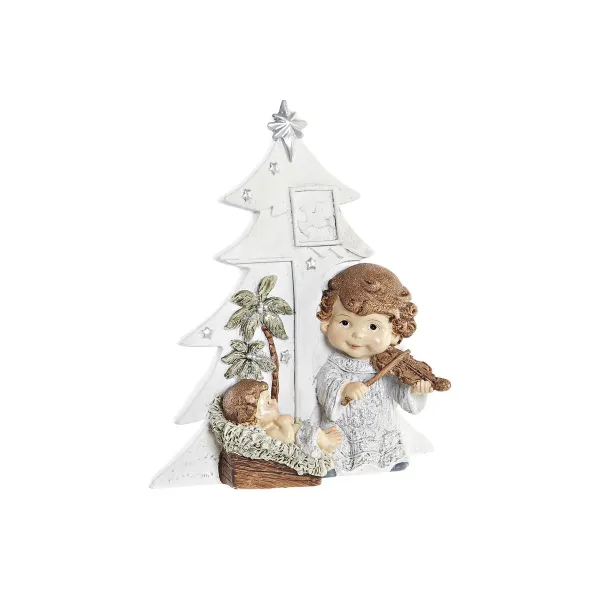 Kalėdų prakartėlės scena DKD Home Decor Sidabras Ruda Balta Derva (13,6 x 5,2 x 15,9 cm)
