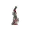Koristevalot DKD Home Decor Punainen Vihreä Luonnollinen Lumisade 20 x 20 x 80 cm Kartiot Joulu LED (3 Kappaletta)