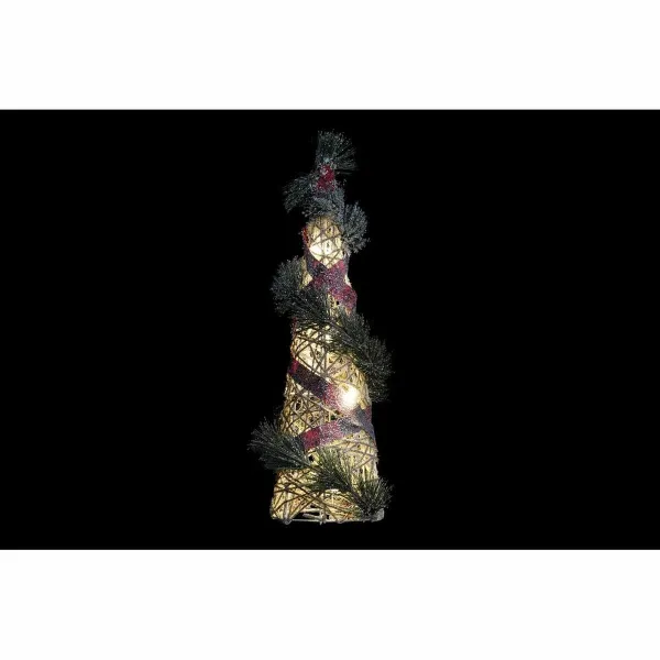 Lighting decoration DKD Home Decor Red Green Natural Snowfall 20 x 20 x 80 cm Cones Christmas LED (3 Pieces)