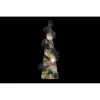 Apšvietimo apdaila DKD Home Decor Raudona Žalia Natūralus Sniegas 20 x 20 x 80 cm Kūgiai Kalėdos LED (3 Dalys)