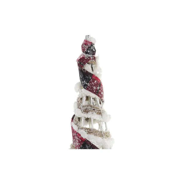 Apšvietimo apdaila DKD Home Decor Balta Juoda Raudona Natūralus Sidabras 20 x 20 x 80 cm Kūgiai Kalėdos LED (3 Dalys)