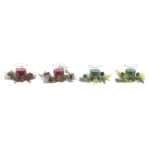 Kynttiläsarja DKD Home Decor Joulu (5,5 x 5,5 x 6 cm) (2 osaa)