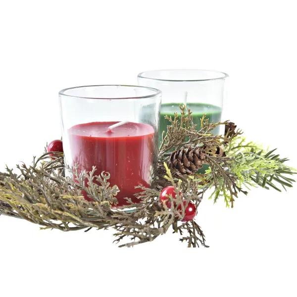 Kynttiläsarja DKD Home Decor Joulu (5,5 x 5,5 x 6 cm) (2 osaa)