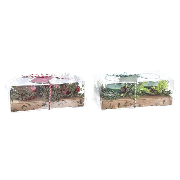 Kynttiläsarja DKD Home Decor Joulu (5,5 x 5,5 x 6 cm) (2 osaa)