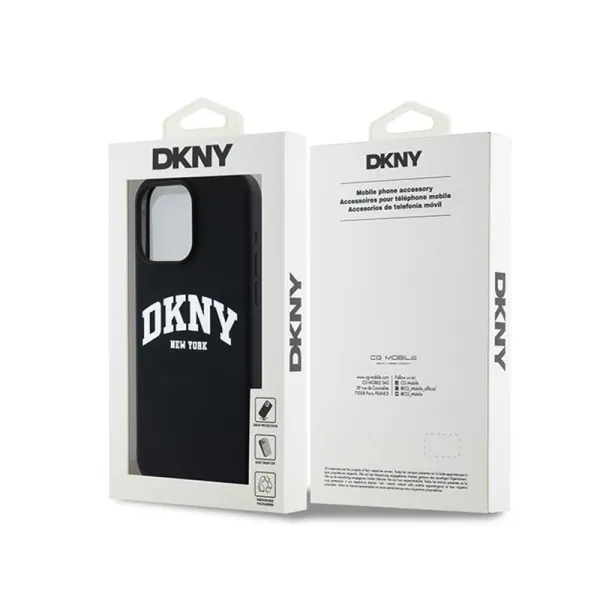 DKNY Liquid Silicone White Printed Logo MagSafe - Case for iPhone 13 Pro Max (black)