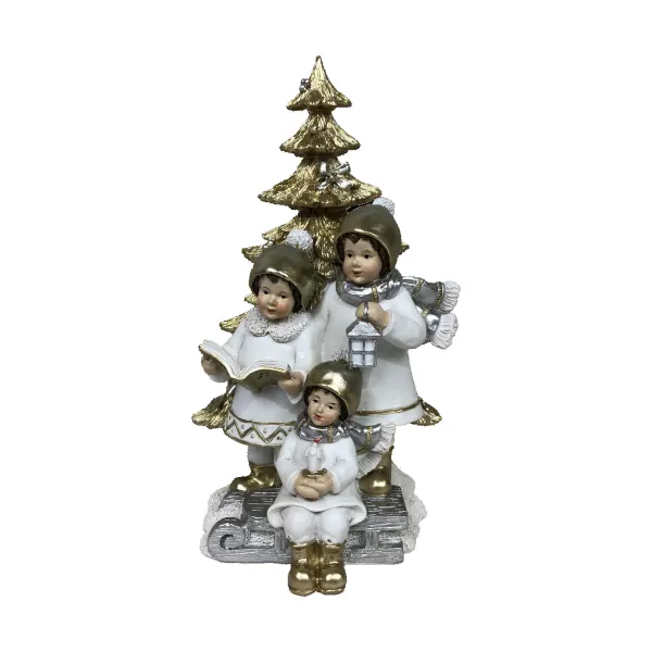 Ziemassvētku Nieciņš DKD Home Decor Sveķi Zēni (11,5 x 11,5 x 21 cm) (2 gb.)