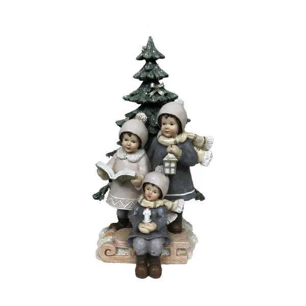 Ziemassvētku Nieciņš DKD Home Decor Sveķi Zēni (11,5 x 11,5 x 21 cm) (2 gb.)