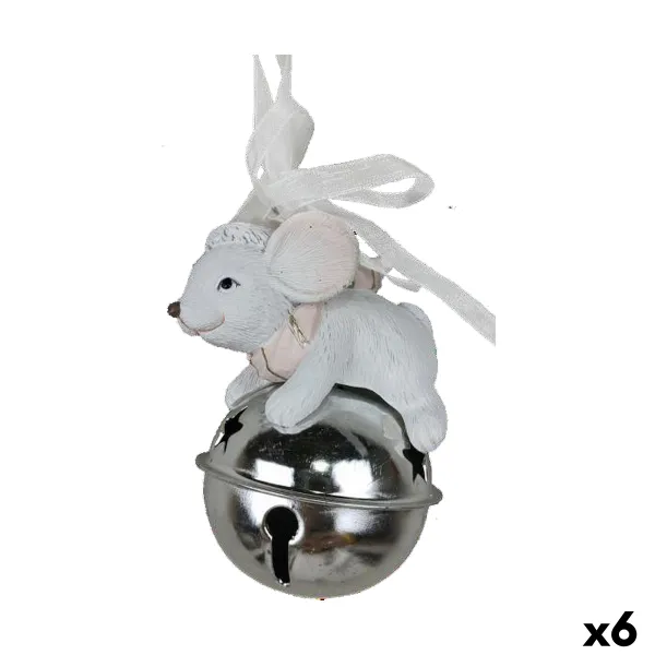 Новогоднее украшение DKD Home Decor Мышь Смола (7 x 4,5 x 9 cm) (6 штук)