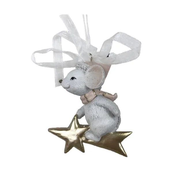 Joulukuusenpallo DKD Home Decor Hiiri Hartsi (7 x 4,5 x 9 cm) (6 osaa)
