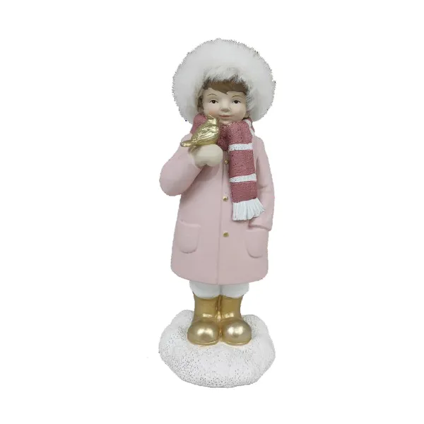 Joulukuusenpallo DKD Home Decor Hartsi Tytöt (4 x 4 x 9,5 cm) (2 osaa)