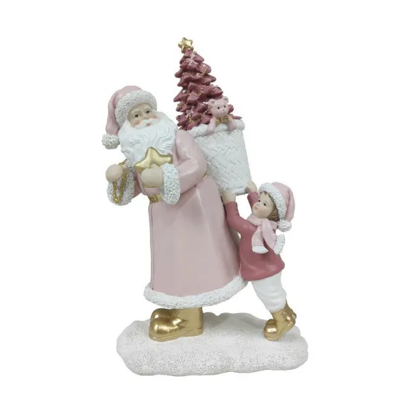 Ziemassvētku Nieciņš DKD Home Decor Sveķi Ziemassvētku vecītis (2 gb.) (12 x 9 x 19 cm)