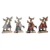 Ziemassvētku Nieciņš DKD Home Decor Sveķi Ziemeļbrieži (13 x 6 x 18 cm) (4 gb.)