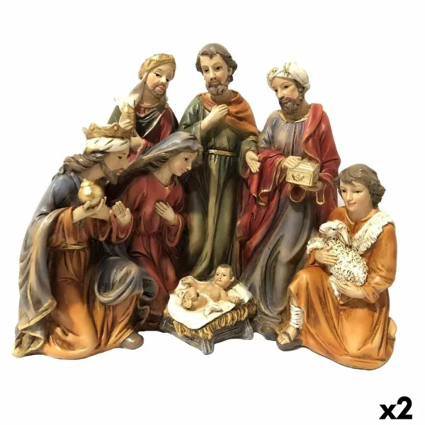 Ziemassvētku Laika Komplekts DKD Home Decor Sveķi (23 x 12,5 x 19,5 cm) (2 gb.)