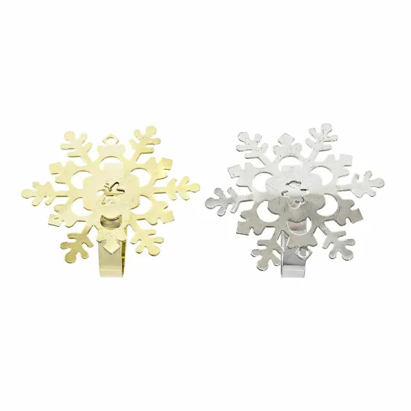 Коробка для салфеток DKD Home Decor набор Металл Снежинки (5 x 5 x 17 cm) (2 штук)