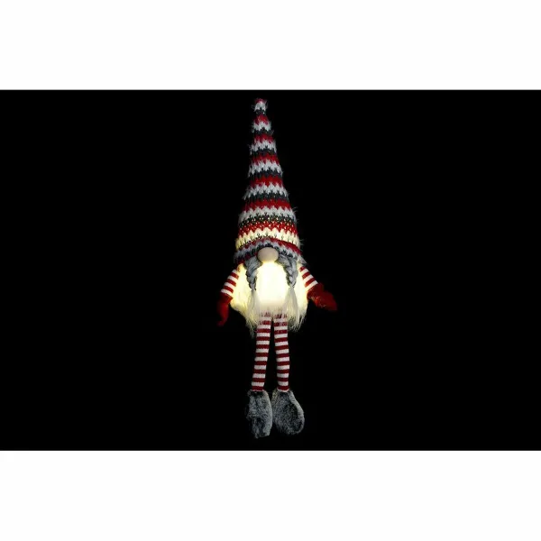 Decorative Figure DKD Home Decor Christmas Gnome LED Light Polyester (22 x 12 x 64 cm) (2 Units)