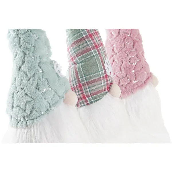 Joulupukki DKD Home Decor Punainen Vihreä Pinkki Menninkäinen 17 x 16 x 54 cm (3 osaa)