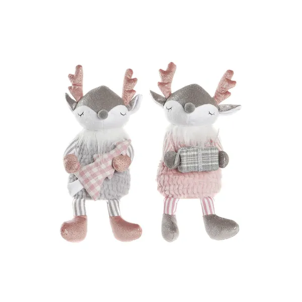 Dekoratyvinė figūrėlė DKD Home Decor Kalėdos Gyvūnas Poliesteris Elnias (14 x 17 x 28 cm) (2 vnt.)