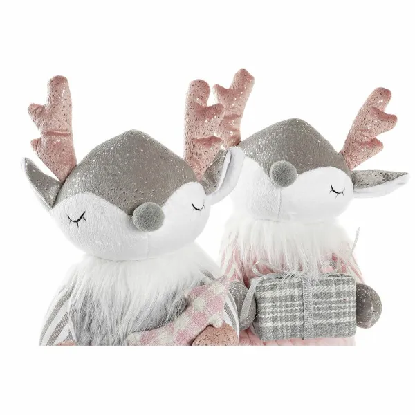 Декоративная фигура DKD Home Decor Рождество Животное полиэстер Oленем (14 x 17 x 28 cm) (2 штук)
