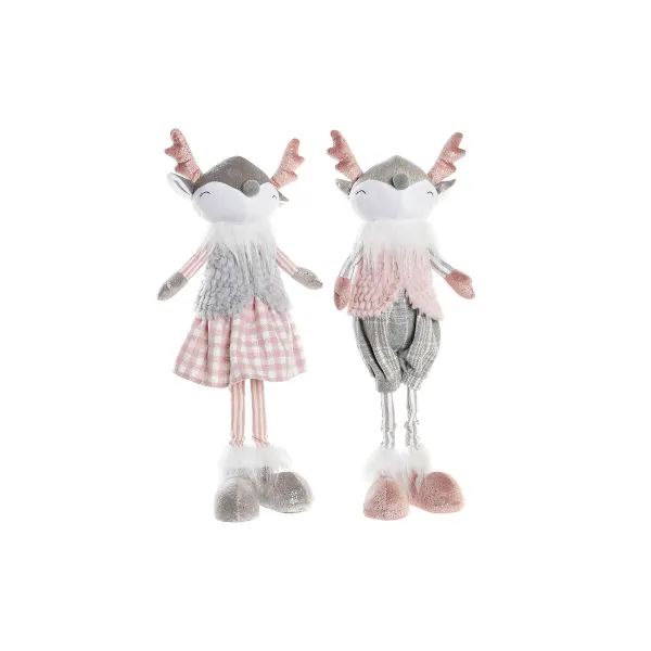 Dekoratyvinė figūrėlė DKD Home Decor Kalėdos Gyvūnas Poliesteris Elnias (15 x 11 x 49 cm) (2 vnt.)