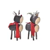 Koristehahmo DKD Home Decor Joulu Glitter Poro Koivu (10 x 9 x 23 cm) (2 osaa)