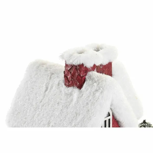 Миниатюрный дом DKD Home Decor Белый Красный 17 x 16,5 x 17 cm (2 штук)