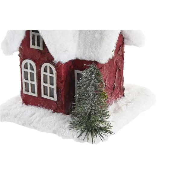 Миниатюрный дом DKD Home Decor Белый Красный 17 x 16,5 x 17 cm (2 штук)