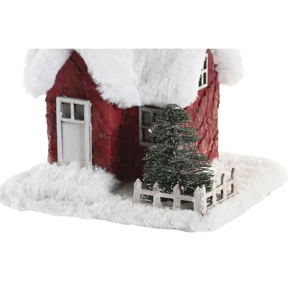 Миниатюрный дом DKD Home Decor Белый Красный 17 x 16,5 x 17 cm (2 штук)