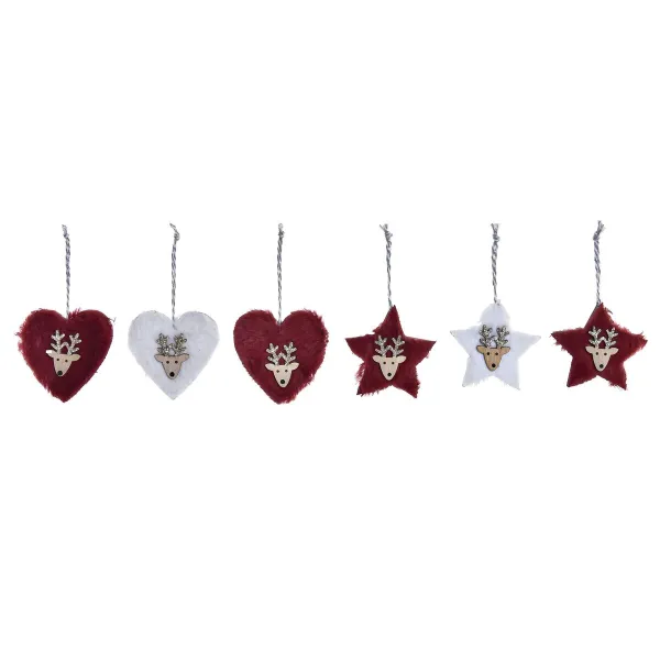 Kalėdinių papuošimų rinkinys DKD Home Decor Poliesteris (21 x 8 x 1 cm) (8 cm) (2 vnt.)