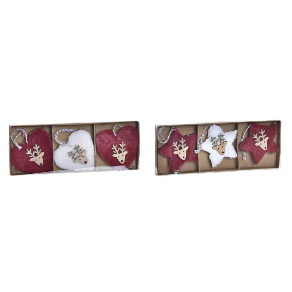 Kalėdinių papuošimų rinkinys DKD Home Decor Poliesteris (21 x 8 x 1 cm) (8 cm) (2 vnt.)