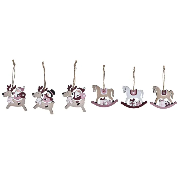 Kalėdinių papuošimų rinkinys DKD Home Decor Medžio MDF (21 x 8,2 x 1,5 cm) (8 cm) (2 vnt.)