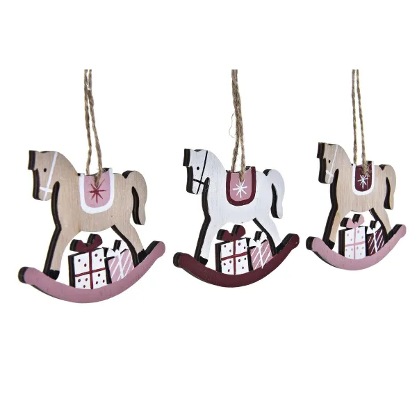 Kalėdinių papuošimų rinkinys DKD Home Decor Medžio MDF (21 x 8,2 x 1,5 cm) (8 cm) (2 vnt.)