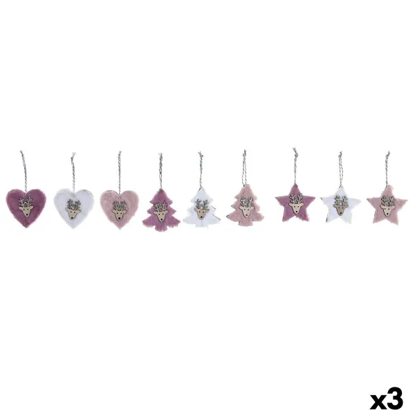 Kalėdinių papuošimų rinkinys DKD Home Decor Poliesteris (22 x 8 x 1 cm) (3 vnt.)